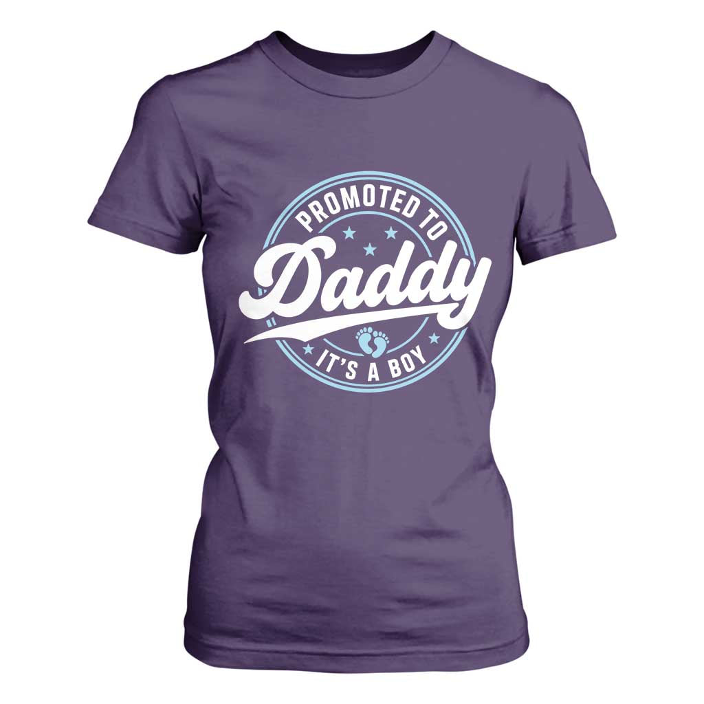 Promoted To Daddy It's A Boy T Shirt For Women Funny Pregnancy Reveal