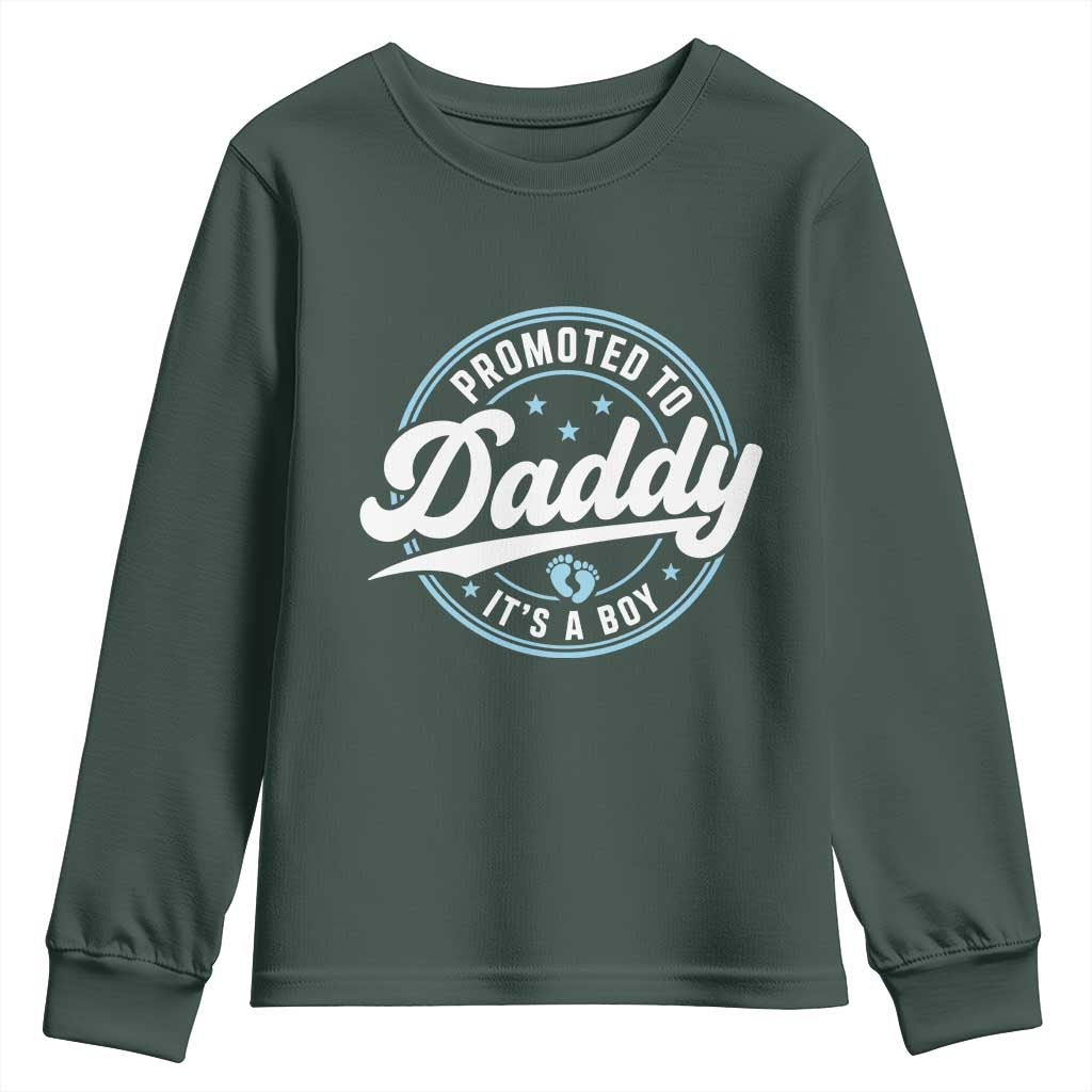 Promoted To Daddy It's A Boy Youth Sweatshirt Funny Pregnancy Reveal
