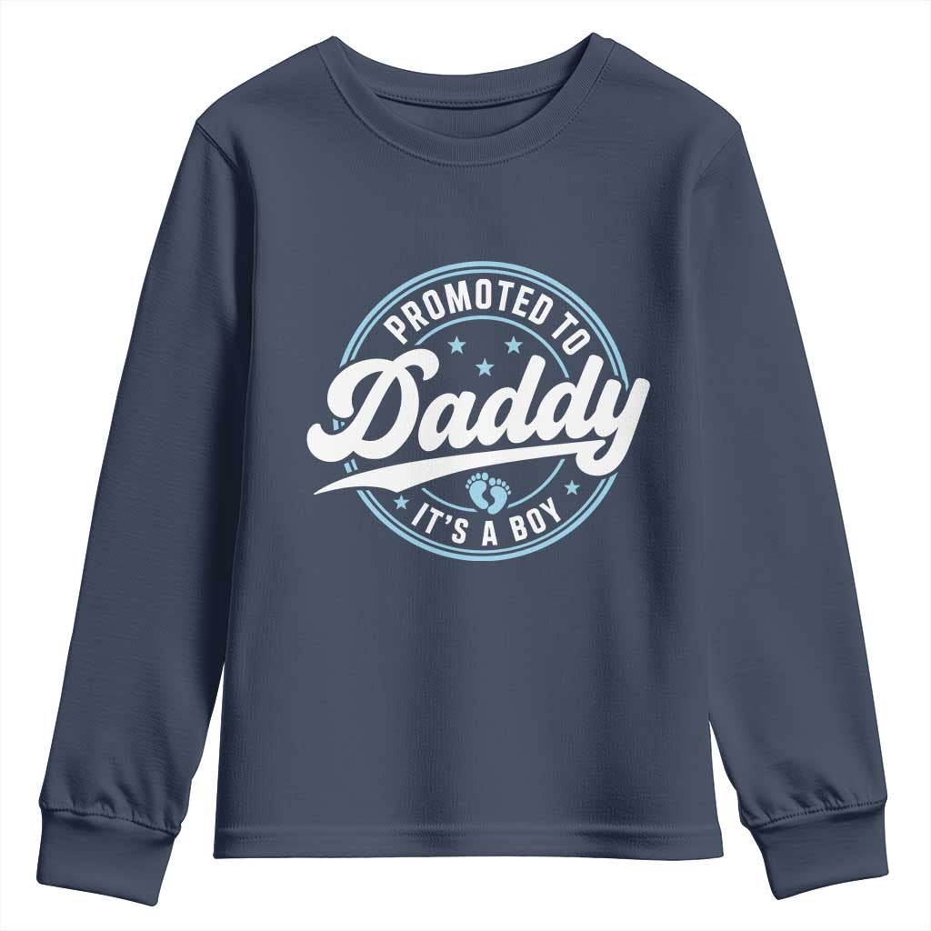 Promoted To Daddy It's A Boy Youth Sweatshirt Funny Pregnancy Reveal