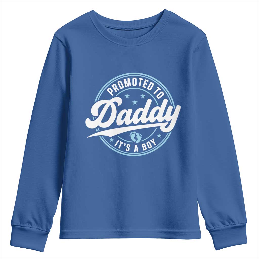 Promoted To Daddy It's A Boy Youth Sweatshirt Funny Pregnancy Reveal
