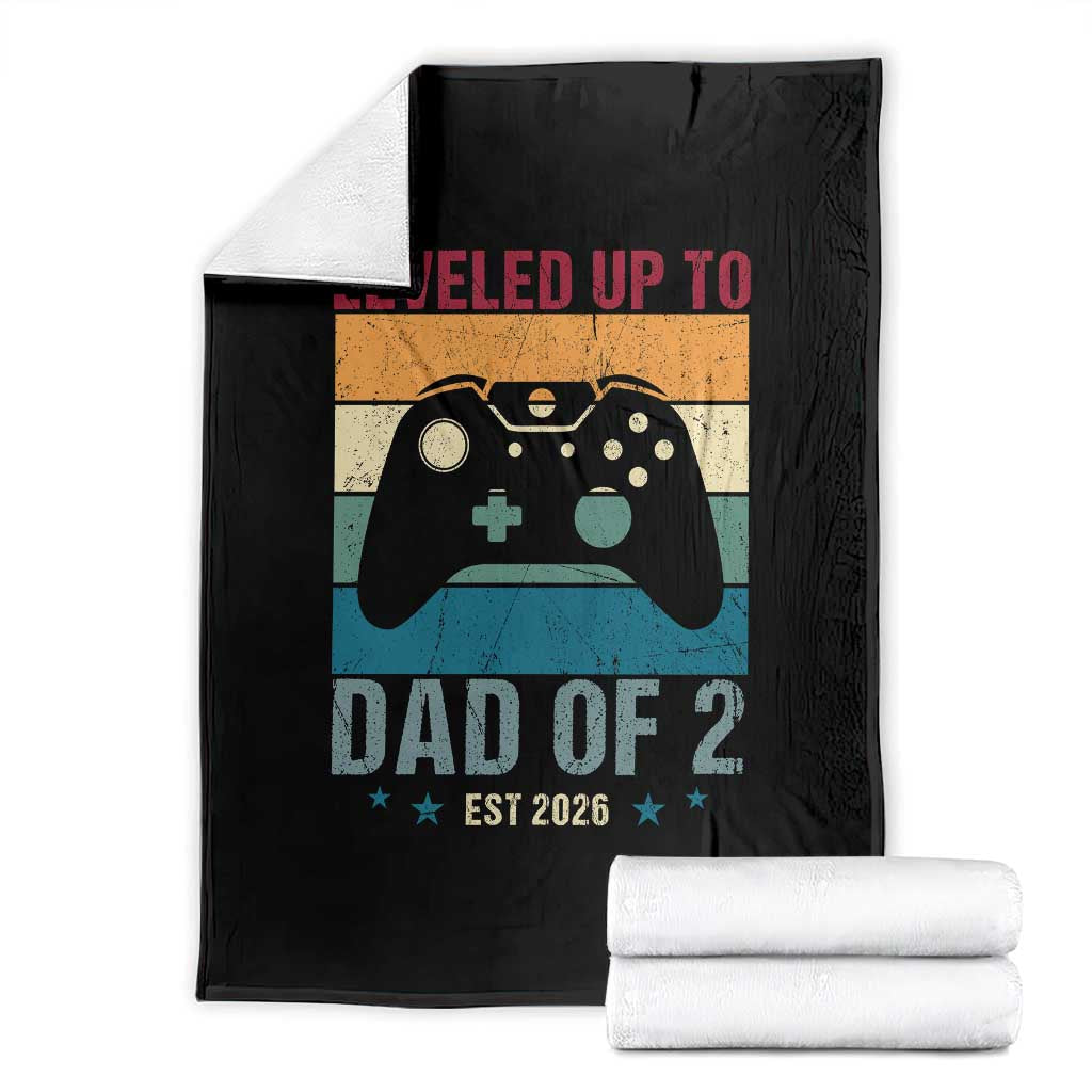 Dad Level Unlocked Throw Blanket Funny New Dad Gaming Father's Day Gift