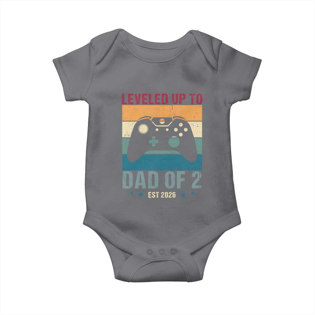Dad Level Unlocked Baby Onesie Funny New Dad Gaming Father's Day Gift TS14 Charcoal Print Your Wear