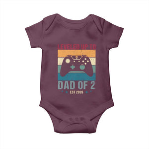 Dad Level Unlocked Baby Onesie Funny New Dad Gaming Father's Day Gift TS14 Maroon Print Your Wear