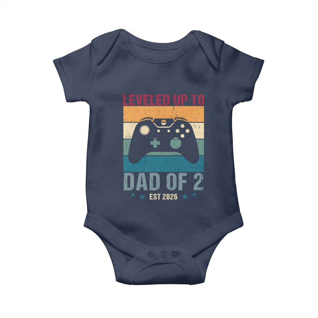 Dad Level Unlocked Baby Onesie Funny New Dad Gaming Father's Day Gift TS14 Navy Print Your Wear