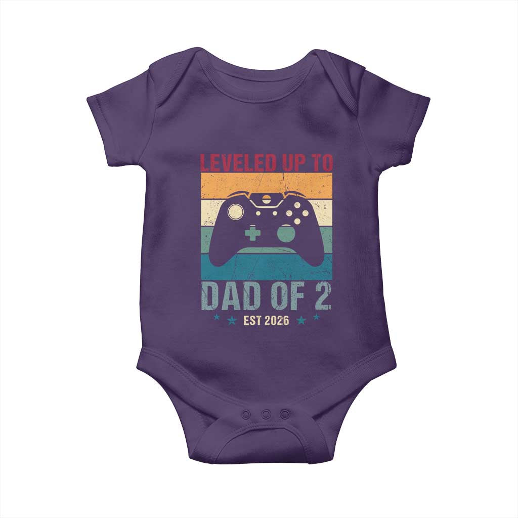 Dad Level Unlocked Baby Onesie Funny New Dad Gaming Father's Day Gift TS14 Purple Print Your Wear