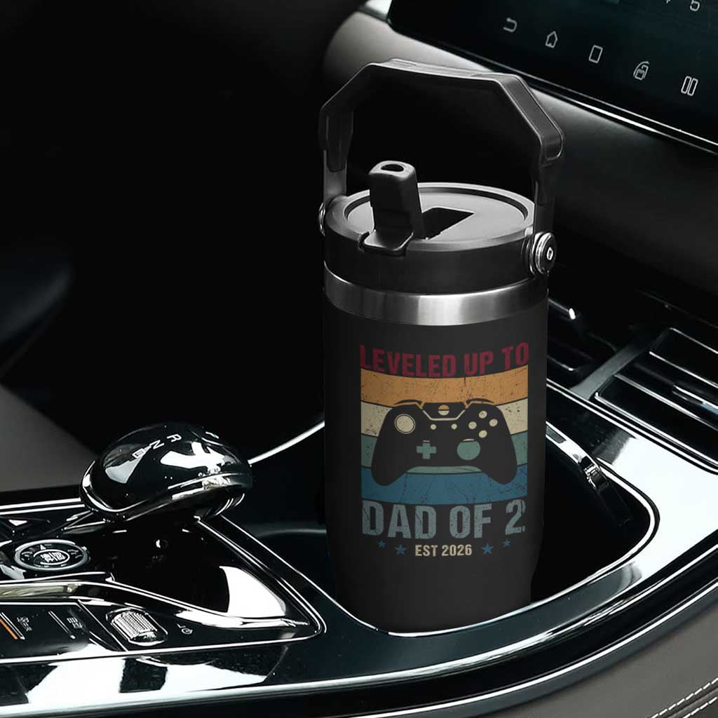 Dad Level Unlocked Flip Straw Tumbler Funny New Dad Gaming Father's Day Gift