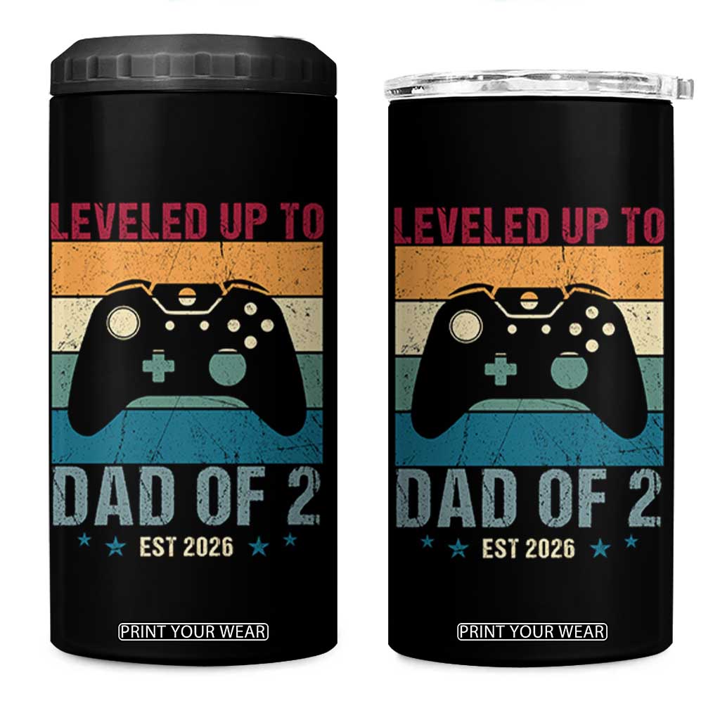 Dad Level Unlocked 4 in 1 Can Cooler Tumbler Funny New Dad Gaming Father's Day Gift TS14 One Size: 16 oz Black Print Your Wear