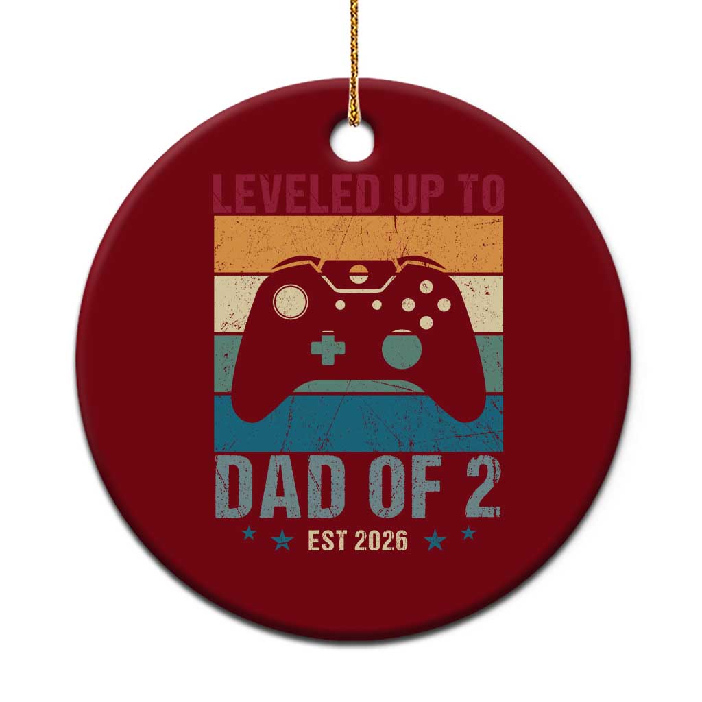 Dad Level Unlocked Ceramic Ornament Funny New Dad Gaming Father's Day Gift TS14 1pc Red Print Your Wear