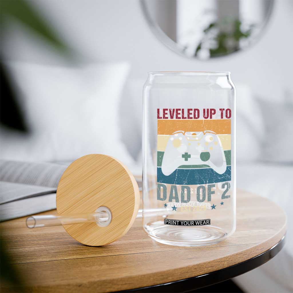 Dad Level Unlocked Glass Can Funny New Dad Gaming Father's Day Gift TS14 Print Your Wear