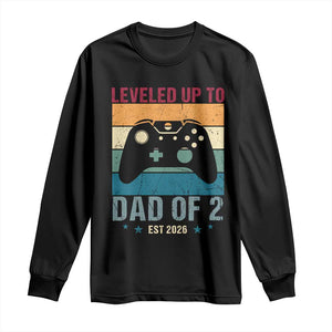 Dad Level Unlocked Long Sleeve Shirt Funny New Dad Gaming Father's Day Gift TS14 Black Print Your Wear
