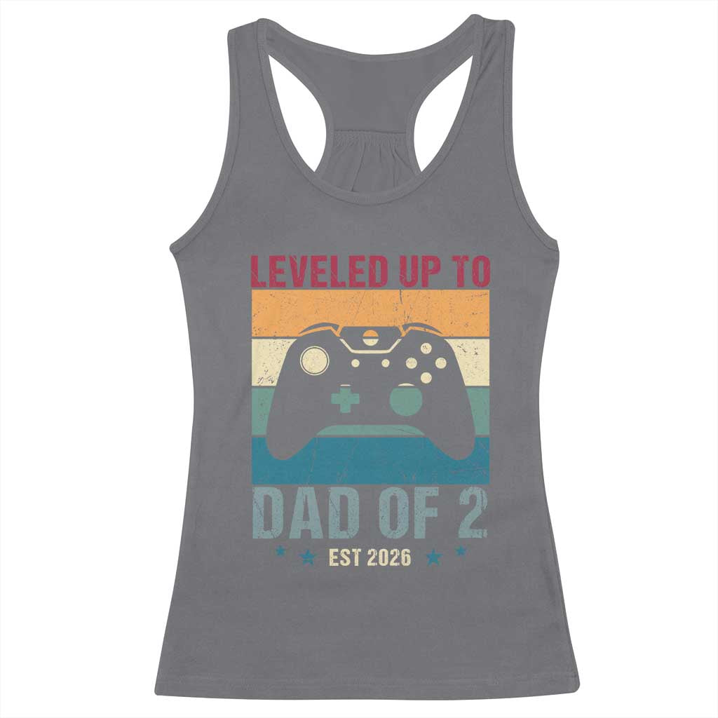 Dad Level Unlocked Racerback Tank Top Funny New Dad Gaming Father's Day Gift TS14 Charcoal Print Your Wear