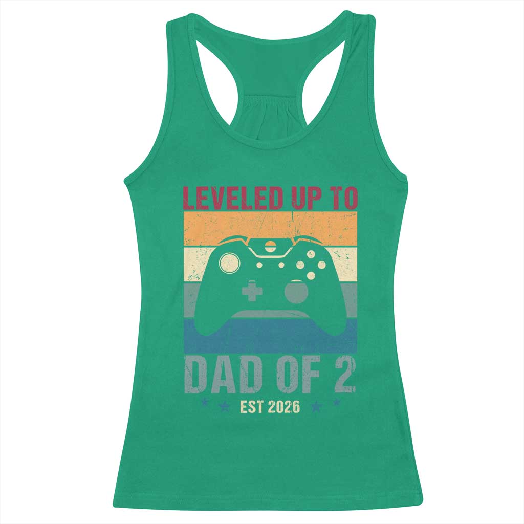 Dad Level Unlocked Racerback Tank Top Funny New Dad Gaming Father's Day Gift TS14 Irish Green Print Your Wear