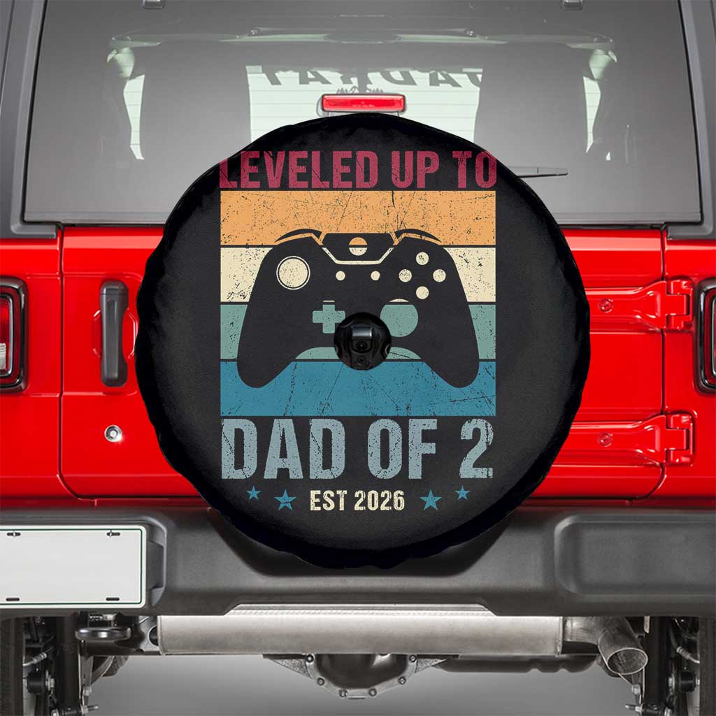 Dad Level Unlocked Spare Tire Cover Funny New Dad Gaming Father's Day Gift TS14 Black Print Your Wear
