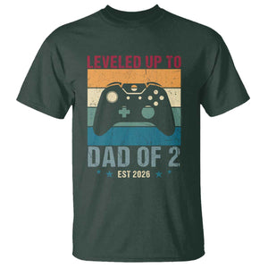 Dad Level Unlocked T Shirt Funny New Dad Gaming Father's Day Gift TS14 Dark Forest Green Print Your Wear
