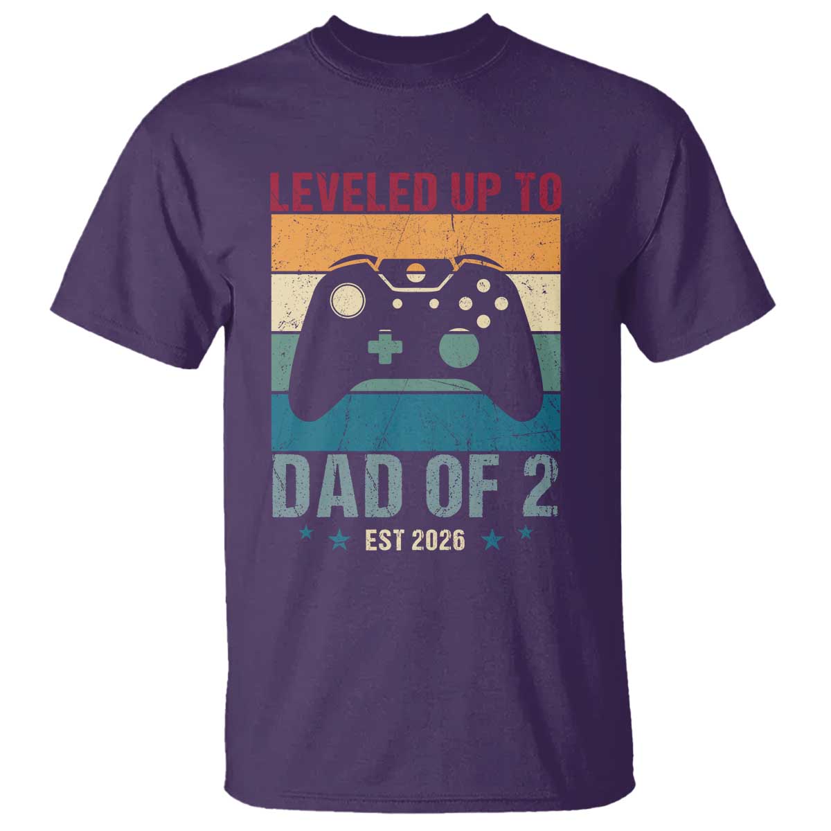 Dad Level Unlocked T Shirt Funny New Dad Gaming Father's Day Gift TS14 Purple Print Your Wear