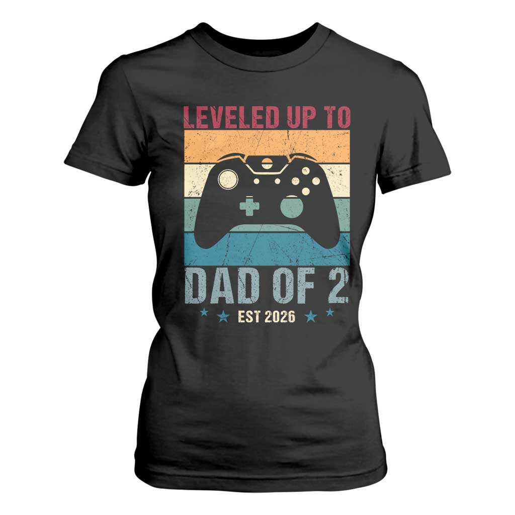 Dad Level Unlocked T Shirt For Women Funny New Dad Gaming Father's Day Gift TS14 Black Print Your Wear