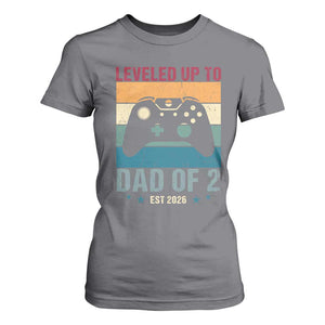 Dad Level Unlocked T Shirt For Women Funny New Dad Gaming Father's Day Gift TS14 Charcoal Print Your Wear