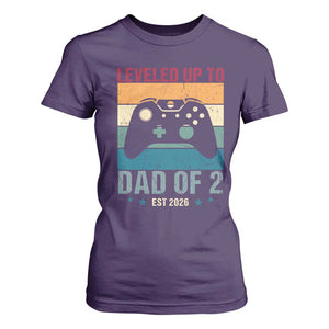 Dad Level Unlocked T Shirt For Women Funny New Dad Gaming Father's Day Gift TS14 Purple Print Your Wear