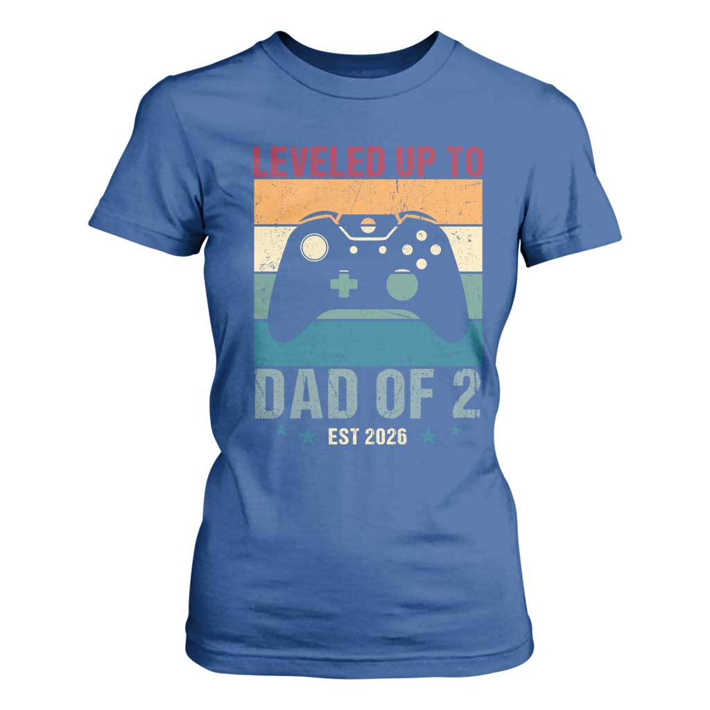 Dad Level Unlocked T Shirt For Women Funny New Dad Gaming Father's Day Gift TS14 Royal Blue Print Your Wear