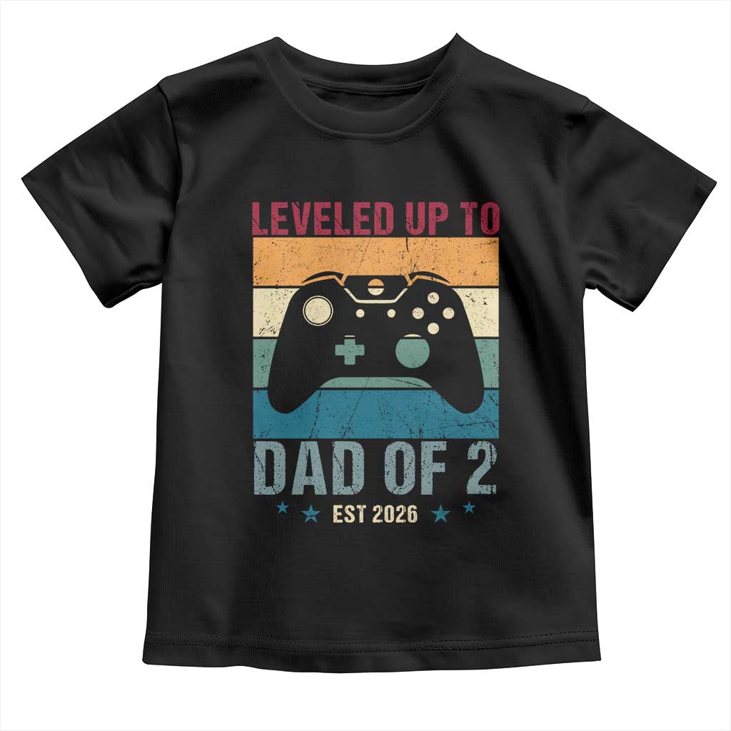Dad Level Unlocked Toddler T Shirt Funny New Dad Gaming Father's Day Gift TS14 Black Print Your Wear