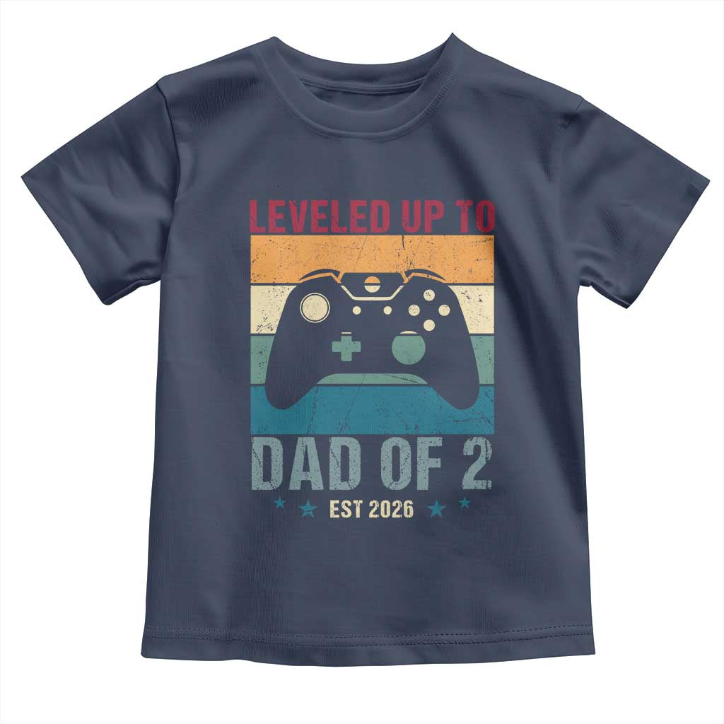 Dad Level Unlocked Toddler T Shirt Funny New Dad Gaming Father's Day Gift TS14 Navy Print Your Wear