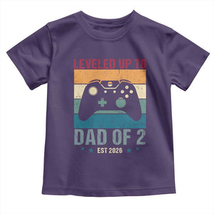 Dad Level Unlocked Toddler T Shirt Funny New Dad Gaming Father's Day Gift TS14 Purple Print Your Wear