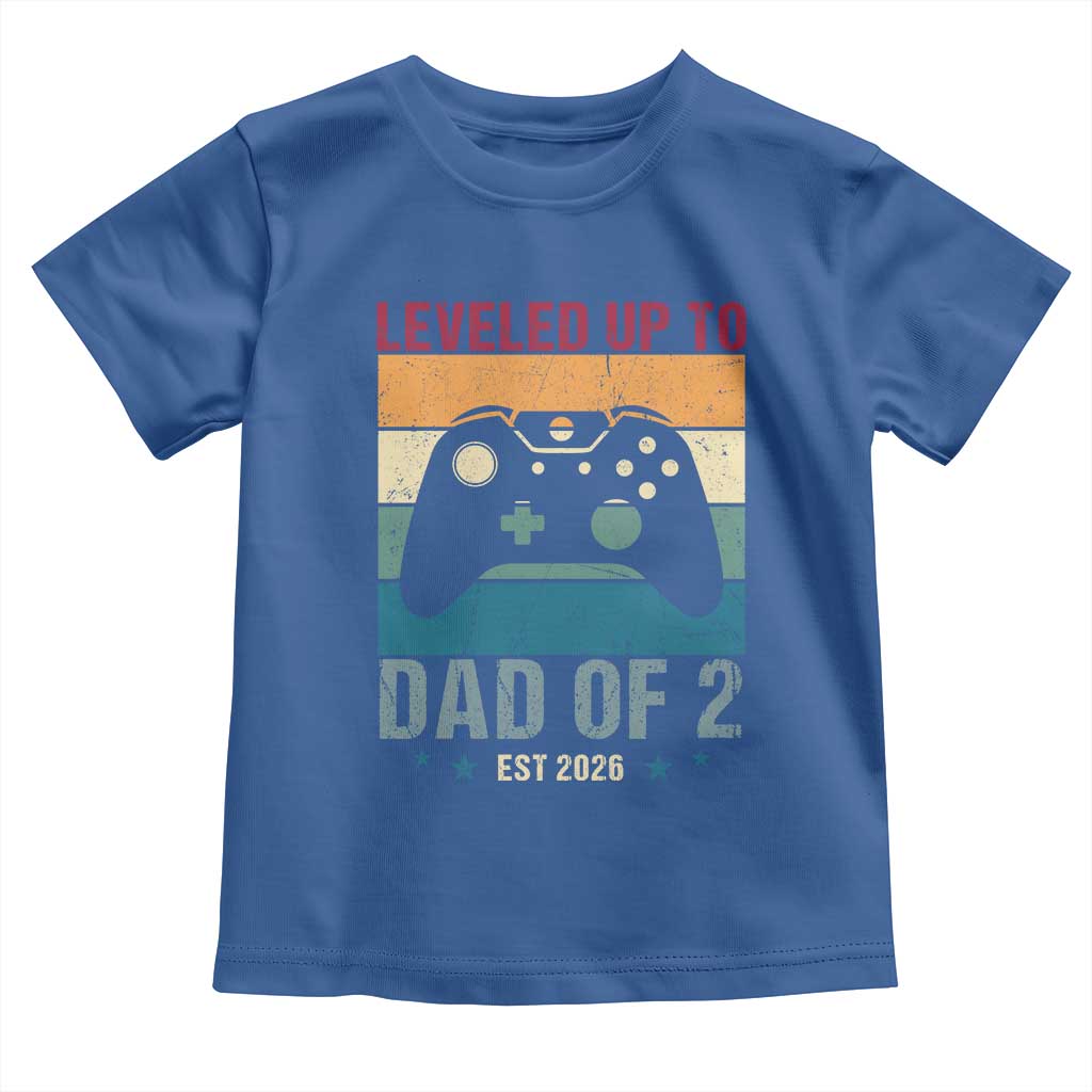Dad Level Unlocked Toddler T Shirt Funny New Dad Gaming Father's Day Gift TS14 Royal Blue Print Your Wear