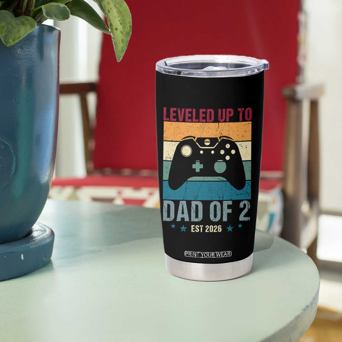 Dad Level Unlocked Tumbler Cup Funny New Dad Gaming Father's Day Gift TS14 Print Your Wear