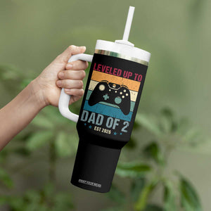 Dad Level Unlocked Tumbler With Handle Funny New Dad Gaming Father's Day Gift