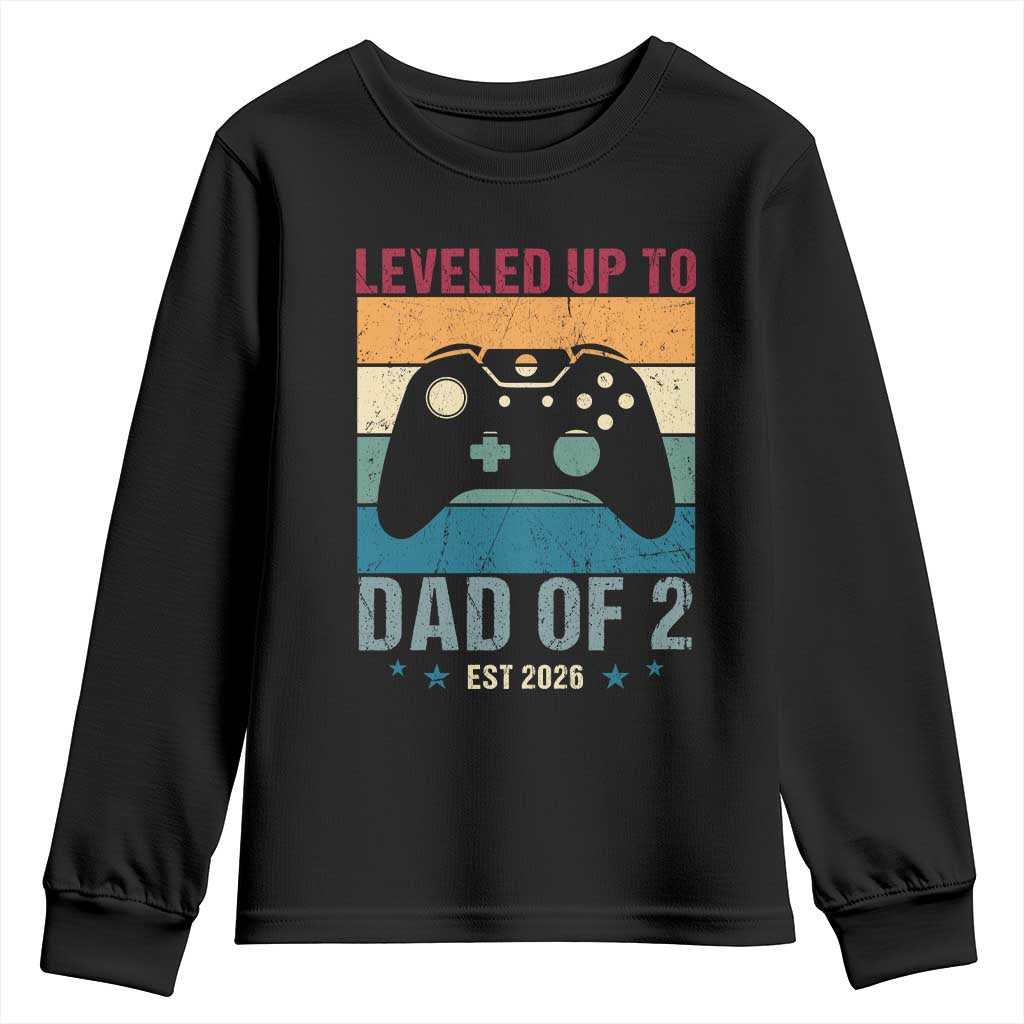 Dad Level Unlocked Youth Sweatshirt Funny New Dad Gaming Father's Day Gift TS14 Black Print Your Wear
