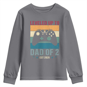Dad Level Unlocked Youth Sweatshirt Funny New Dad Gaming Father's Day Gift TS14 Charcoal Print Your Wear