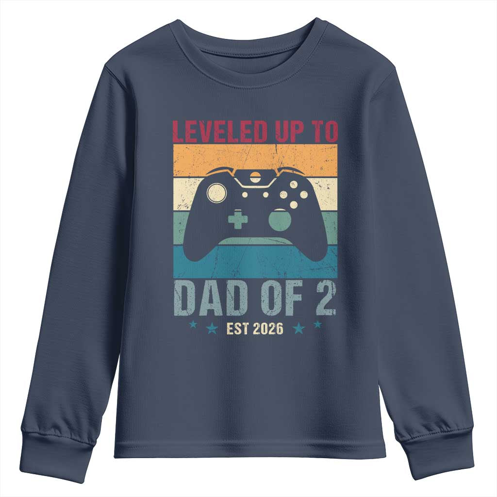 Dad Level Unlocked Youth Sweatshirt Funny New Dad Gaming Father's Day Gift TS14 Navy Print Your Wear