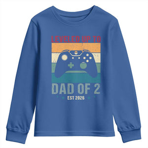 Dad Level Unlocked Youth Sweatshirt Funny New Dad Gaming Father's Day Gift TS14 Royal Blue Print Your Wear