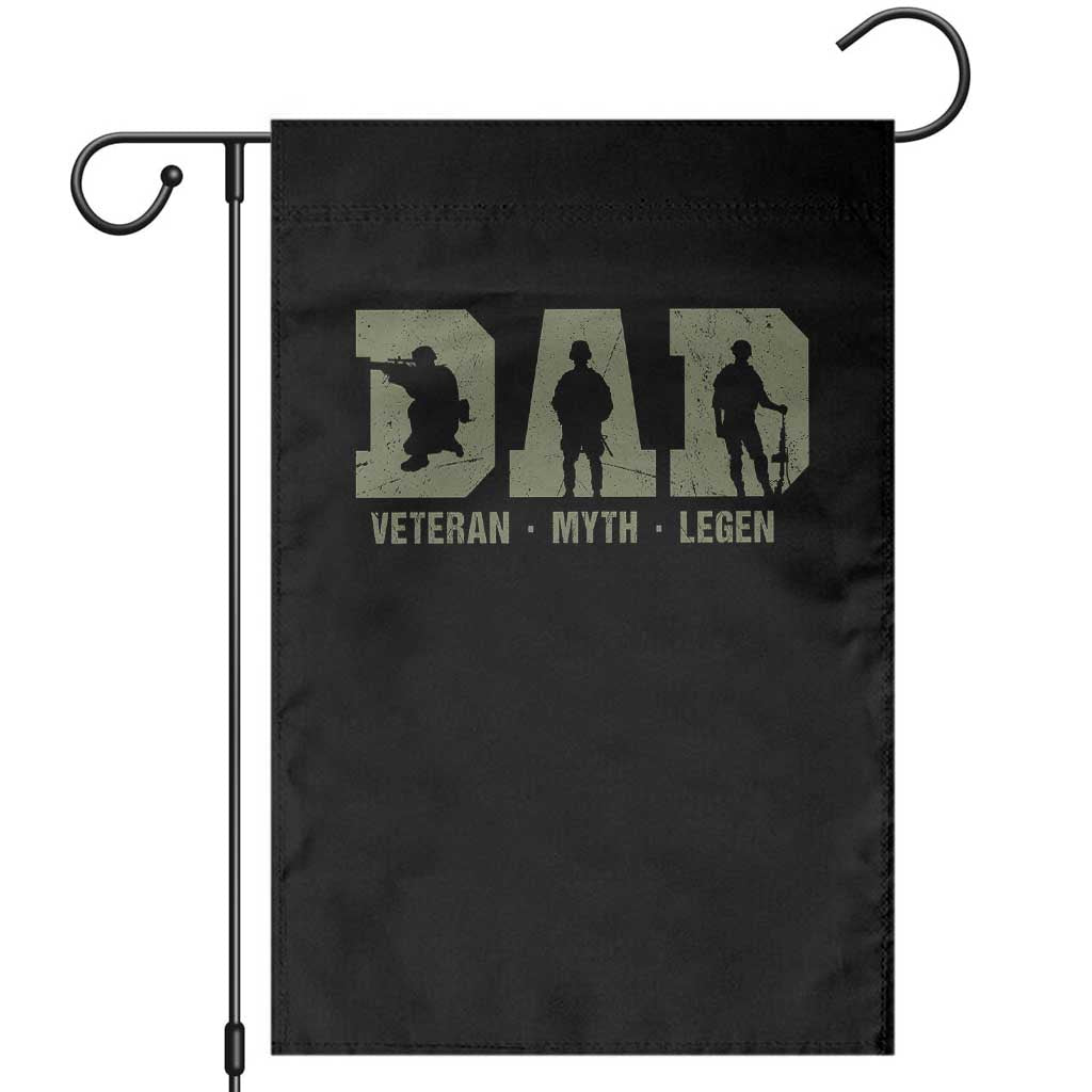 Dad Veteran Myth Legend Dad Military Father Gift Garden Flag TS14 Black Print Your Wear