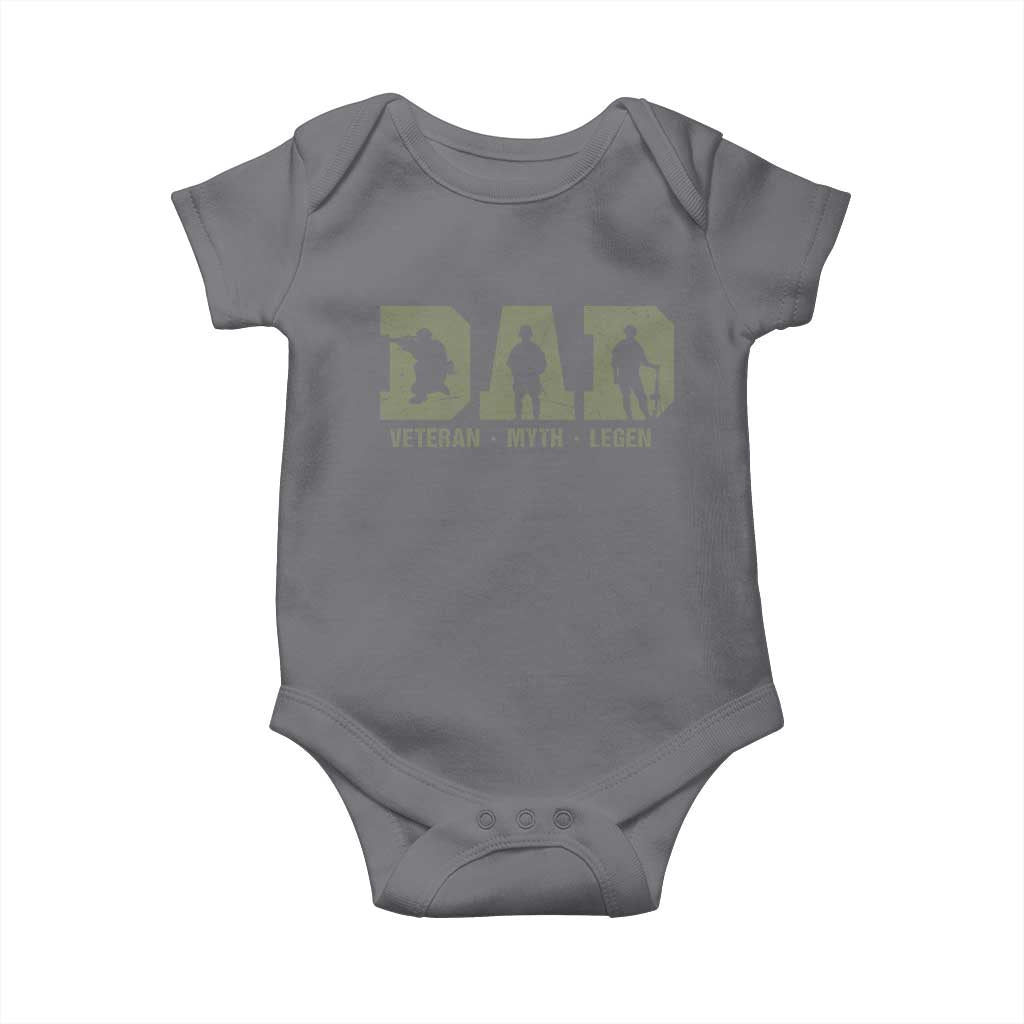 Dad Veteran Myth Legend Dad Military Father Gift Baby Onesie TS14 Charcoal Print Your Wear