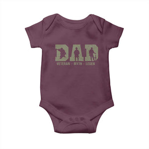 Dad Veteran Myth Legend Dad Military Father Gift Baby Onesie TS14 Maroon Print Your Wear