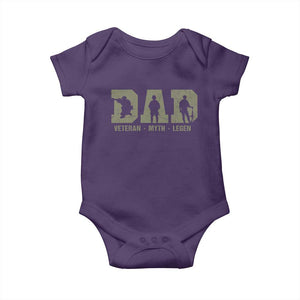 Dad Veteran Myth Legend Dad Military Father Gift Baby Onesie TS14 Purple Print Your Wear