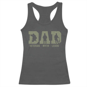 Dad Veteran Myth Legend Dad Military Father Gift Racerback Tank Top TS14 Dark Heather Print Your Wear