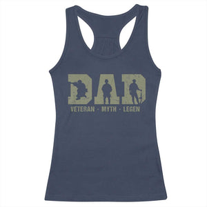 Dad Veteran Myth Legend Dad Military Father Gift Racerback Tank Top TS14 Navy Print Your Wear