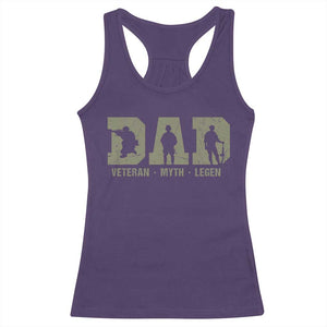 Dad Veteran Myth Legend Dad Military Father Gift Racerback Tank Top TS14 Purple Print Your Wear