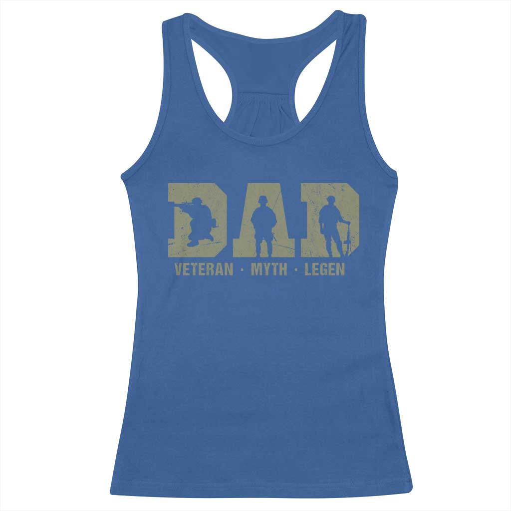 Dad Veteran Myth Legend Dad Military Father Gift Racerback Tank Top TS14 Royal Blue Print Your Wear
