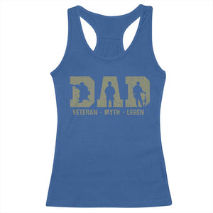 Dad Veteran Myth Legend Dad Military Father Gift Racerback Tank Top TS14 Royal Blue Print Your Wear