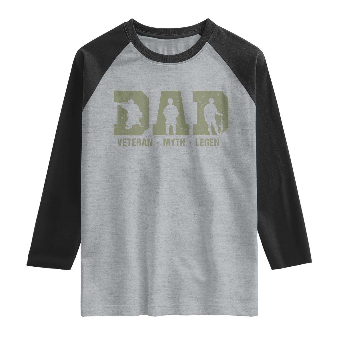 Dad Veteran Myth Legend Dad Military Father Gift Raglan Shirt