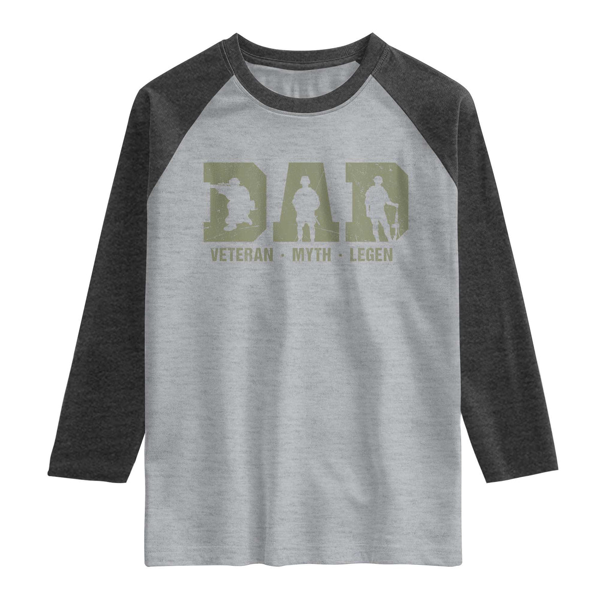 Dad Veteran Myth Legend Dad Military Father Gift Raglan Shirt