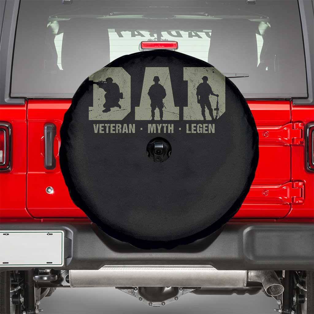Dad Veteran Myth Legend Dad Military Father Gift Spare Tire Cover TS14 Black Print Your Wear