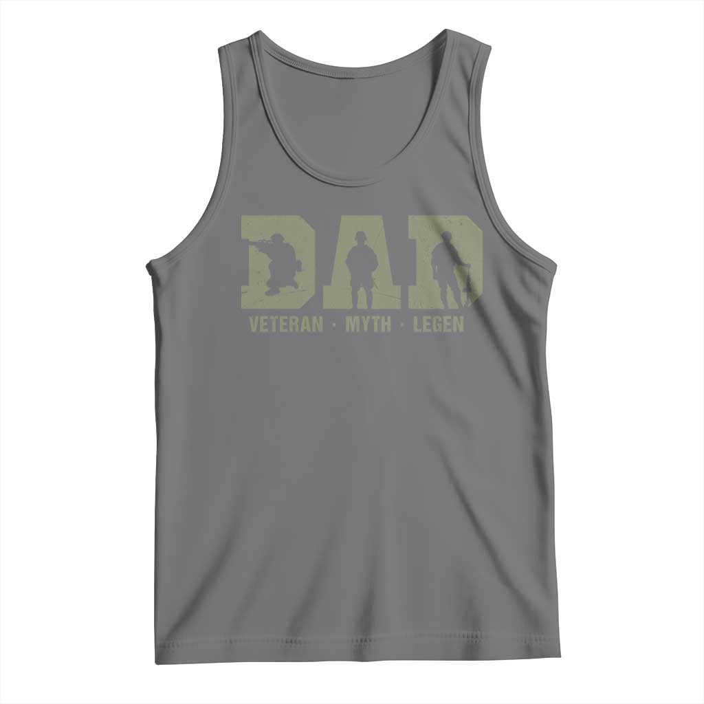 Dad Veteran Myth Legend Dad Military Father Gift Tank Top TS14 Black Heather Print Your Wear