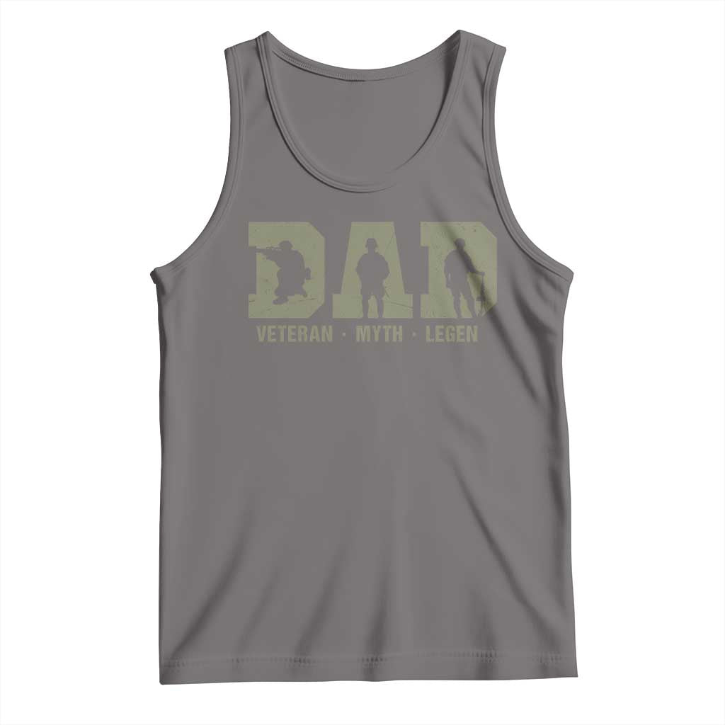 Dad Veteran Myth Legend Dad Military Father Gift Tank Top TS14 Deep Heather Print Your Wear