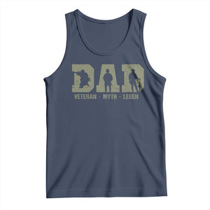 Dad Veteran Myth Legend Dad Military Father Gift Tank Top TS14 Navy Print Your Wear