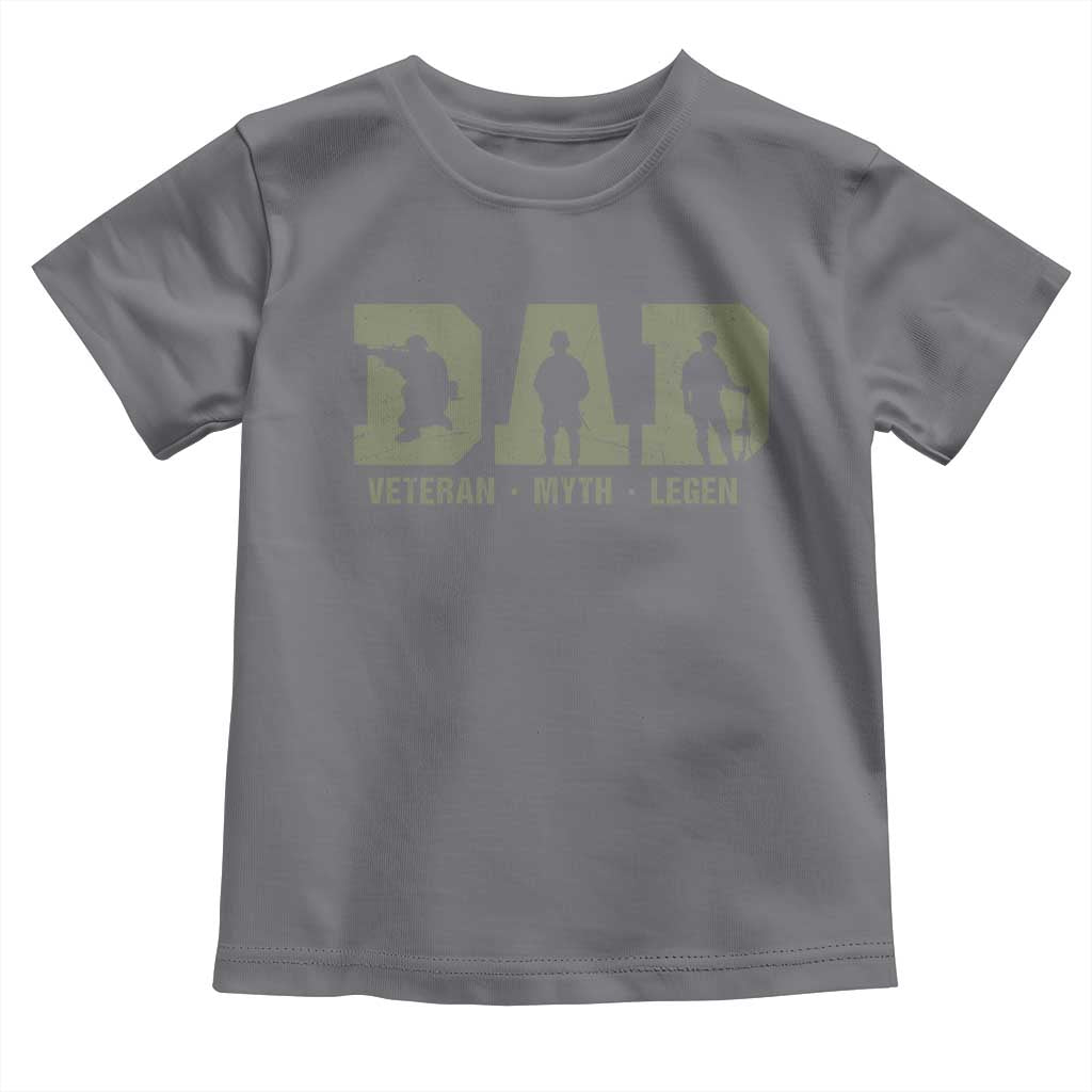 Dad Veteran Myth Legend Dad Military Father Gift Toddler T Shirt TS14 Charcoal Print Your Wear