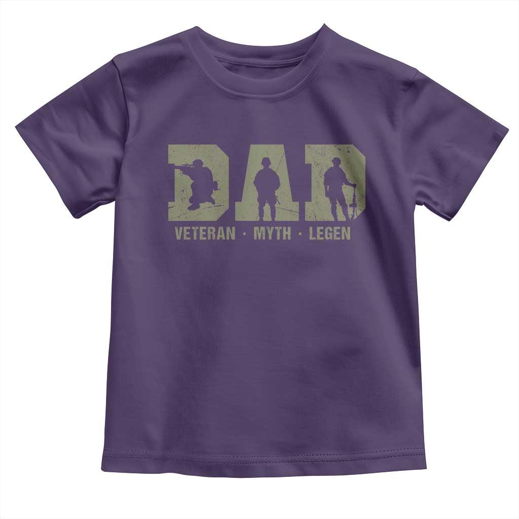Dad Veteran Myth Legend Dad Military Father Gift Toddler T Shirt TS14 Purple Print Your Wear